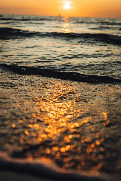 Tarde Junto Mar Hermosa Puesta Sol —  Fotos de Stock