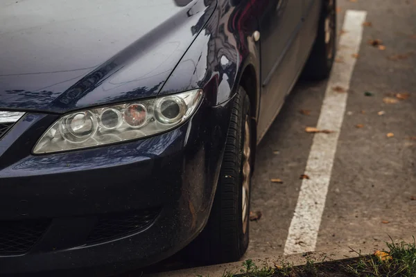 Faros Coche Modernos Vista Cerca — Foto de Stock