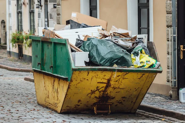 Construction Garbage Container Street — Stock Photo, Image