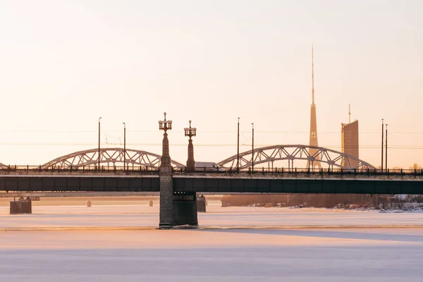 Panoramiczny Widok Miasto Słoneczny Dzień Ryga Łotwa — Zdjęcie stockowe