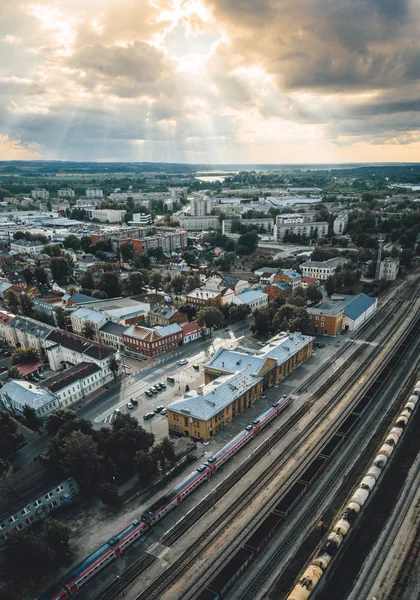 City District Buildings Small Town Roads Traffic Daugavpils Latvia — Stock Photo, Image