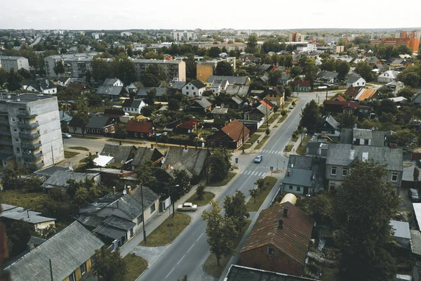 Stadtviertel Gebäude Kleinstädten Straßen Mit Verkehr Daugavpils Lettland — Stockfoto