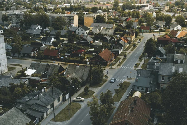 Stadtviertel Gebäude Kleinstädten Straßen Mit Verkehr Daugavpils Lettland — Stockfoto