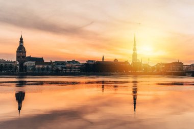 Şehir, Riga, Letonya 'da panoramik manzara