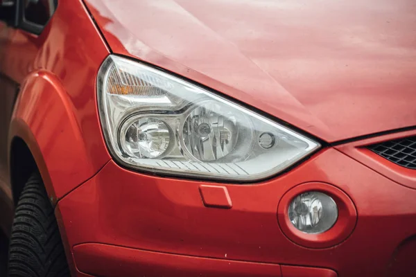 Car Headlight lamp in close up. Modern transport