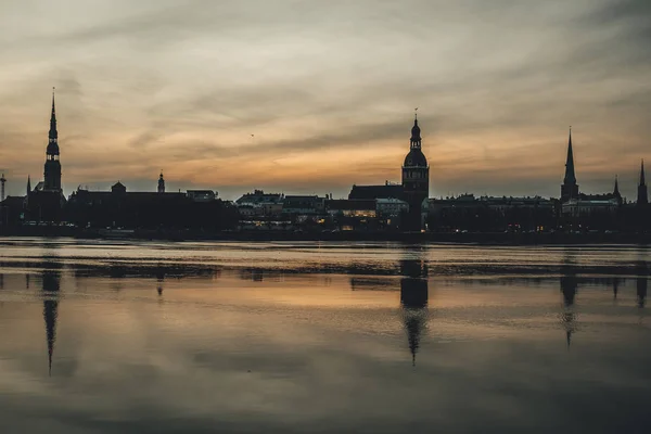 Panoramiczny Widok Miasto Słoneczny Dzień Ryga Łotwa — Zdjęcie stockowe