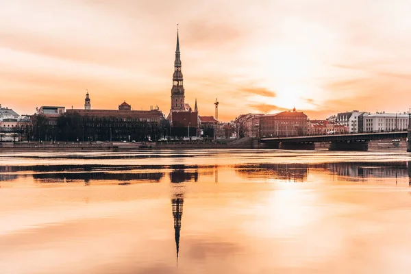 Panoramiczny Widok Miasto Ryga Łotwa — Zdjęcie stockowe