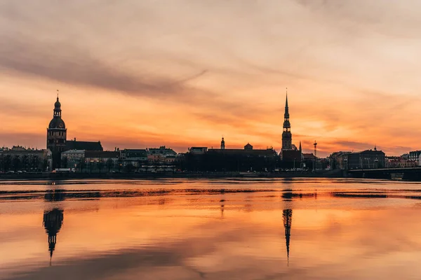 Panoramiczny Widok Miasto Ryga Łotwa — Zdjęcie stockowe