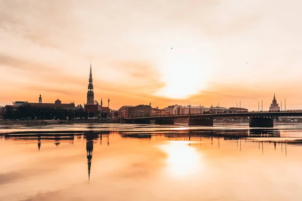 Panoramiczny Widok Miasto Ryga Łotwa — Zdjęcie stockowe