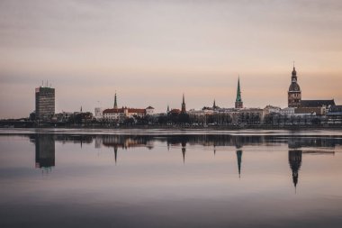 Şehir, Riga, Letonya 'da panoramik manzara
