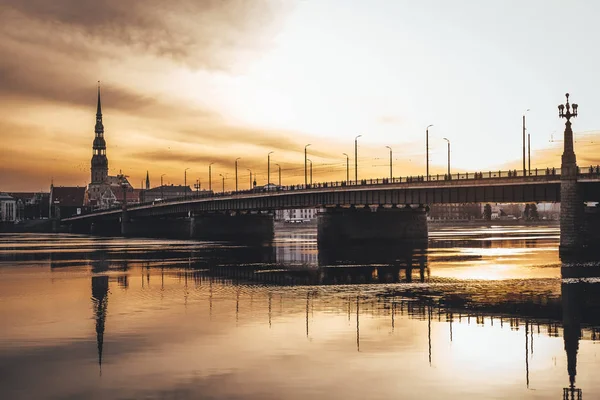 Panoramiczny Widok Miasto Ryga Łotwa — Zdjęcie stockowe