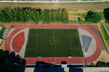 Riga, Letonya 20 Eylül 2017 Spor ve Aktif Yaşam Parkı hakkında Barona Caddesi 'ndeki Riga, Letonya.