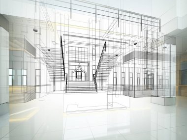 dahili salonun tasarımı, 3D görüntüleme