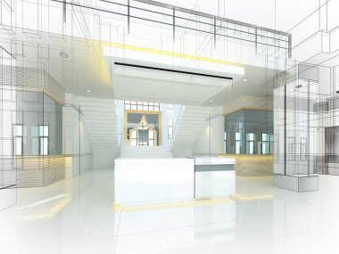 dahili salonun tasarımı, 3D görüntüleme