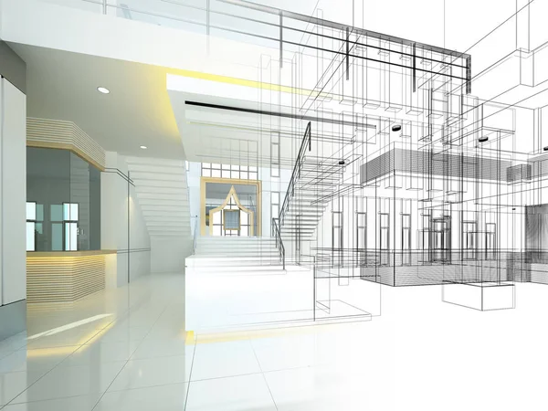 dahili salonun tasarımı, 3D görüntüleme