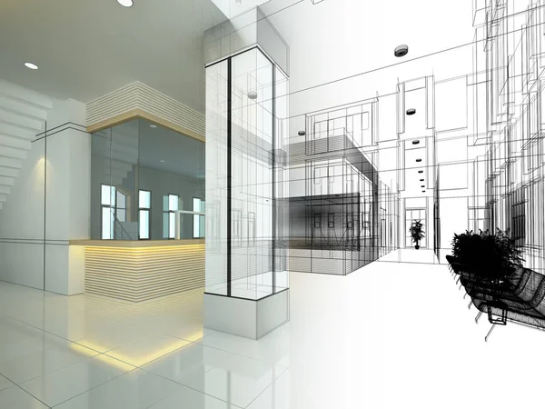 dahili salonun tasarımı, 3D görüntüleme