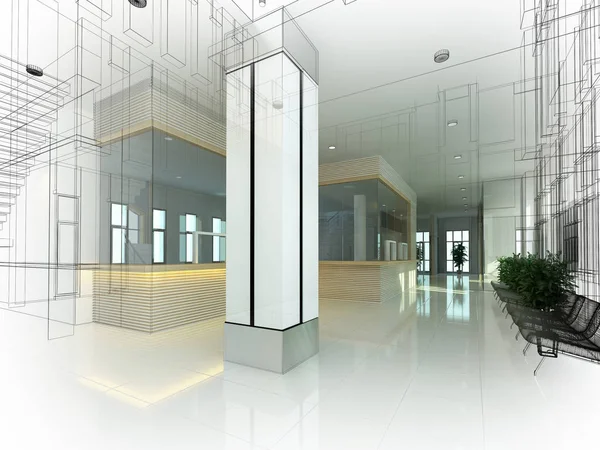 dahili salonun tasarımı, 3D görüntüleme