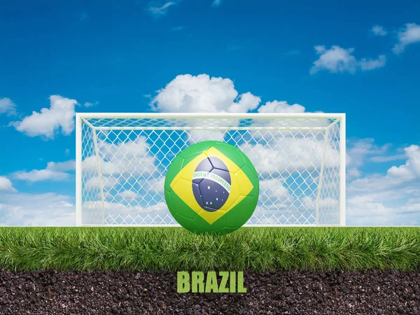 Βραζιλία Ποδόσφαιρο Ποδόσφαιρο Ποδόσφαιρο Πεδίο — Φωτογραφία Αρχείου