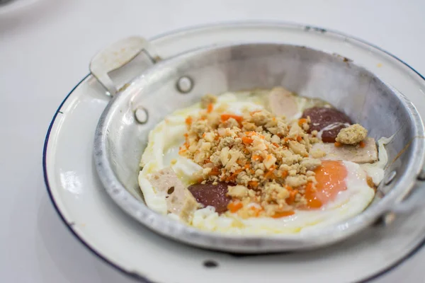 Eier Pan Frühstück Thailändisches Essen — Stockfoto