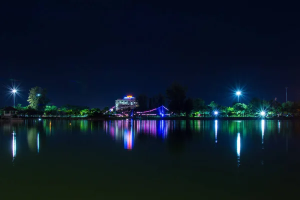 Nongprajak Lake Night Udonthani Thailand — Stock Photo, Image