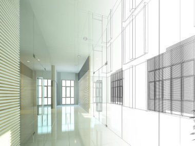 dahili salonun tasarımı, 3D görüntüleme