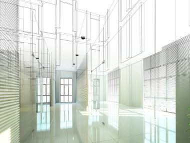 dahili salonun tasarımı, 3D görüntüleme