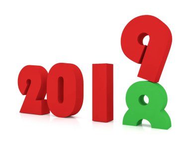 Mutlu yeni yıl 2019 renkli, 3d render