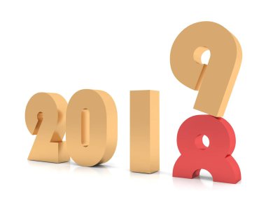 Mutlu yeni yıl 2019. Altın 3d