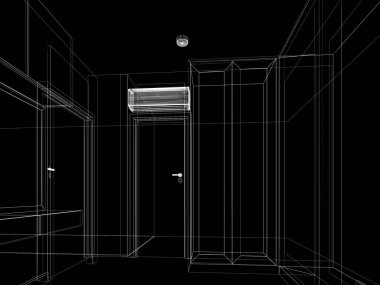 Oturma odasının tasarımı, 3D görüntüleme