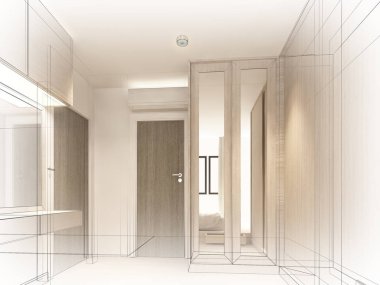 Oturma odasının tasarımı, 3D görüntüleme