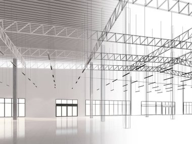 iç ambar, 3d render tasarım kroki