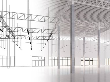 iç ambar, 3d render tasarım kroki