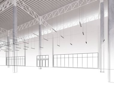 iç ambar, 3d render tasarım kroki
