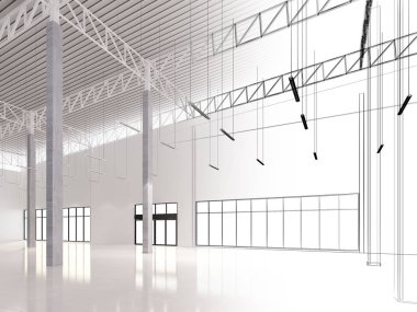 iç ambar, 3d render tasarım kroki