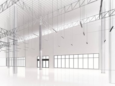 iç ambar, 3d render tasarım kroki