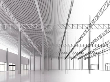 iç ambar, 3d render tasarım kroki