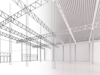 iç ambar, 3d render tasarım kroki