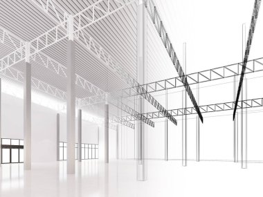 iç ambar, 3d render tasarım kroki