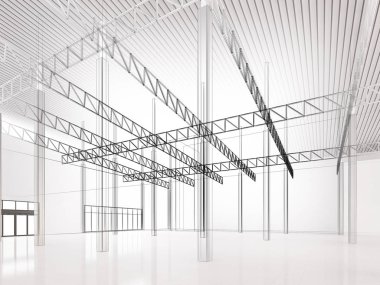 iç ambar, 3d render tasarım kroki