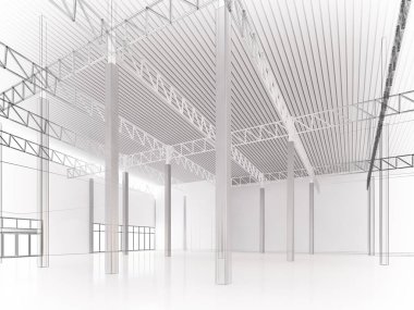 iç ambar, 3d render tasarım kroki