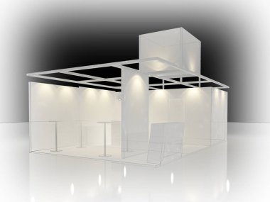 exchibition köşk, 3d render tasarım kroki