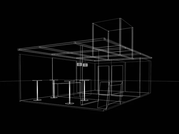 Exchibition Köşk Render Tasarım Kroki — Stok fotoğraf