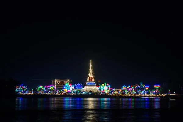 Güzel Işık Phra Samut Chedi Samut Prakan Tayland — Stok fotoğraf