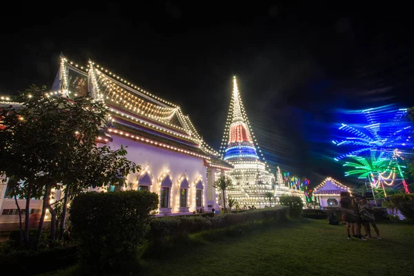 Lampu Indah Phra Samut Chedi Samut Prakan Thailand — Stok Foto