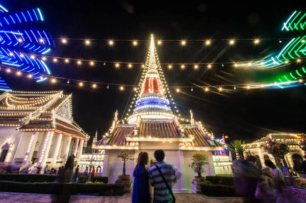 Schöne Beleuchtung Bei Phra Samut Chedi Samut Prakan Thailand — Stockfoto