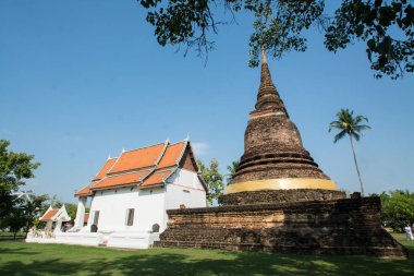 Wat tra phang tanga Tapınağı Sukhothai Tarih Parkı. Sukhothai, Thailand.This Unesco tarafından Dünya Mirası ilan edilir