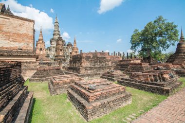 Wat Mahathat Tapınağı Sukhothai Tarihi Parkı, Tayland 