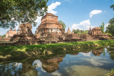 Wat Mahathat Tapınağı Sukhothai Tarihi Parkı, Tayland 