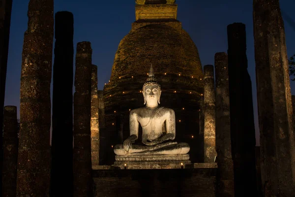Oude Boeddhistische Tempel Van Wat Avondschemering Historische Park Van Het — Stockfoto