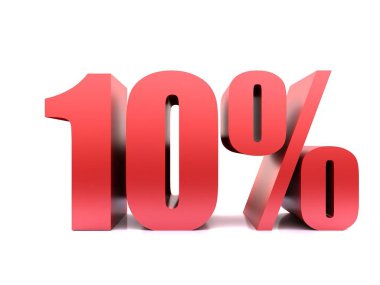 yüzde on sembol .3d işleme